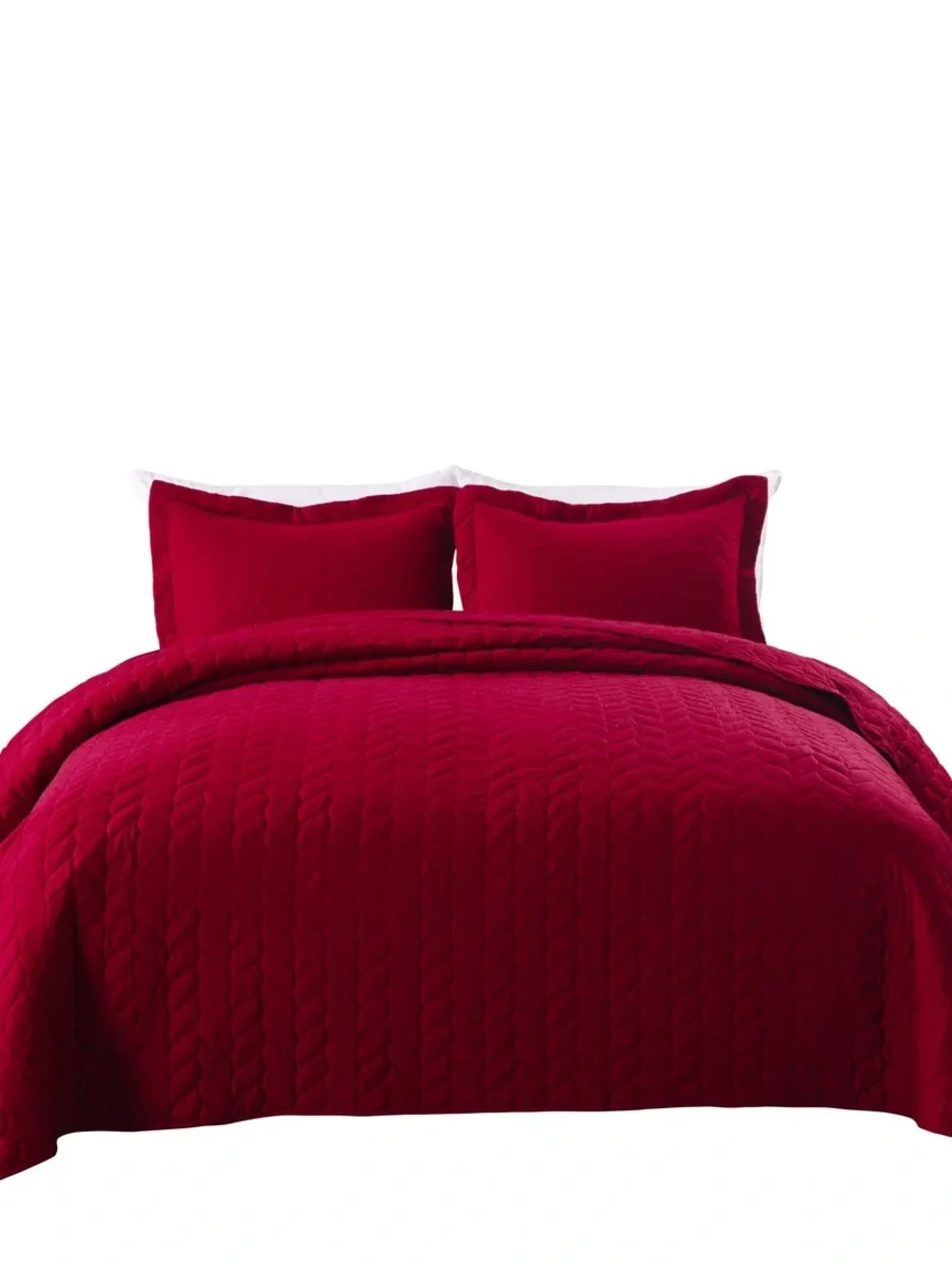 SOLID COLOR LEAF QUILTED 3 PIECE LIGHTWEIGHT QUILT king BEDSPREAD SET